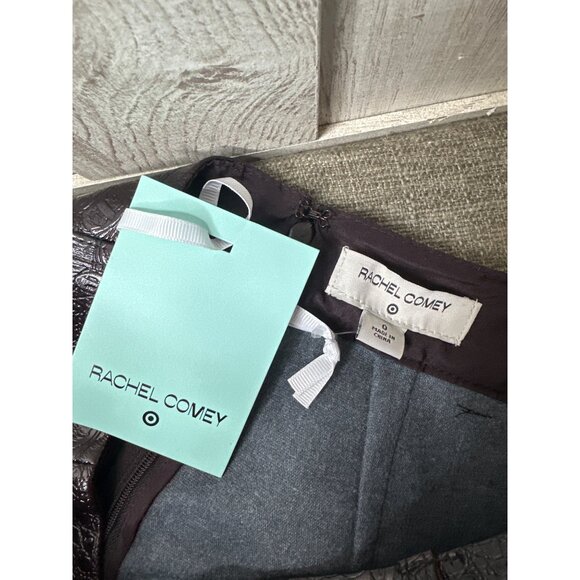 Rachel Comey Womens Size 6 Faux Leather Brown Midi Skirt Pockets & Button Front - Picture 4 of 6